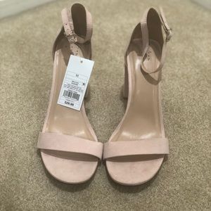 Blush High Block Heels